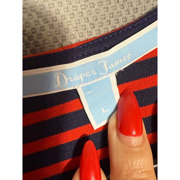 Draper James Red & Navy Stripe Knit Dress Size L - Picture 5 of 6